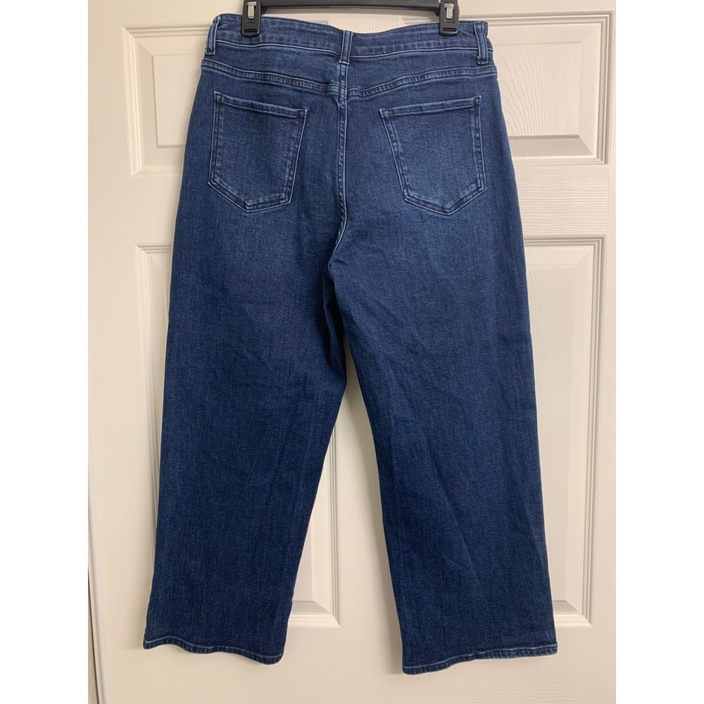 Quince Organic Cotton Wide Leg Crop Jeans Dark Wash Indigo Blue Size 31 - Picture 3 of 8